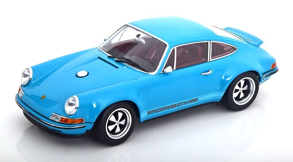 KK Scale 2014 Rendition Porsche 911 by Singer Coupe Turquoise Blue 