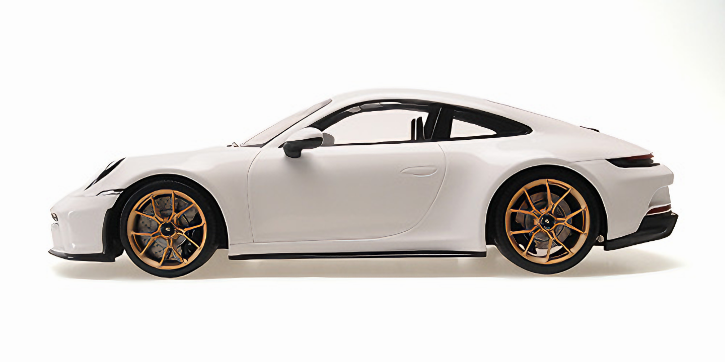 Minichamps 2022 Porsche 911 992 GT3 Touring White w/ Neodyme Gold Wheels 1:18 LIMITED