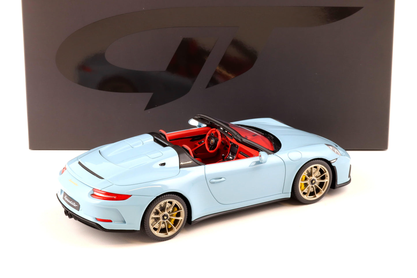 GT Spirit 2019 Porsche 911 991.2 Speedster Meissen Blue w/ Red Interior 1:18 Resin