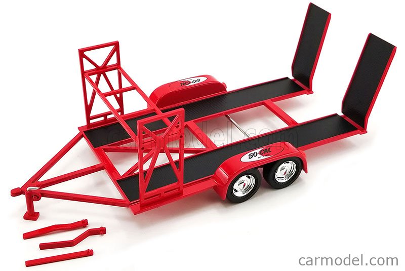 Acme Models - Accessories - Carrello Auto Transport Trailer So-Cal Red 1:18