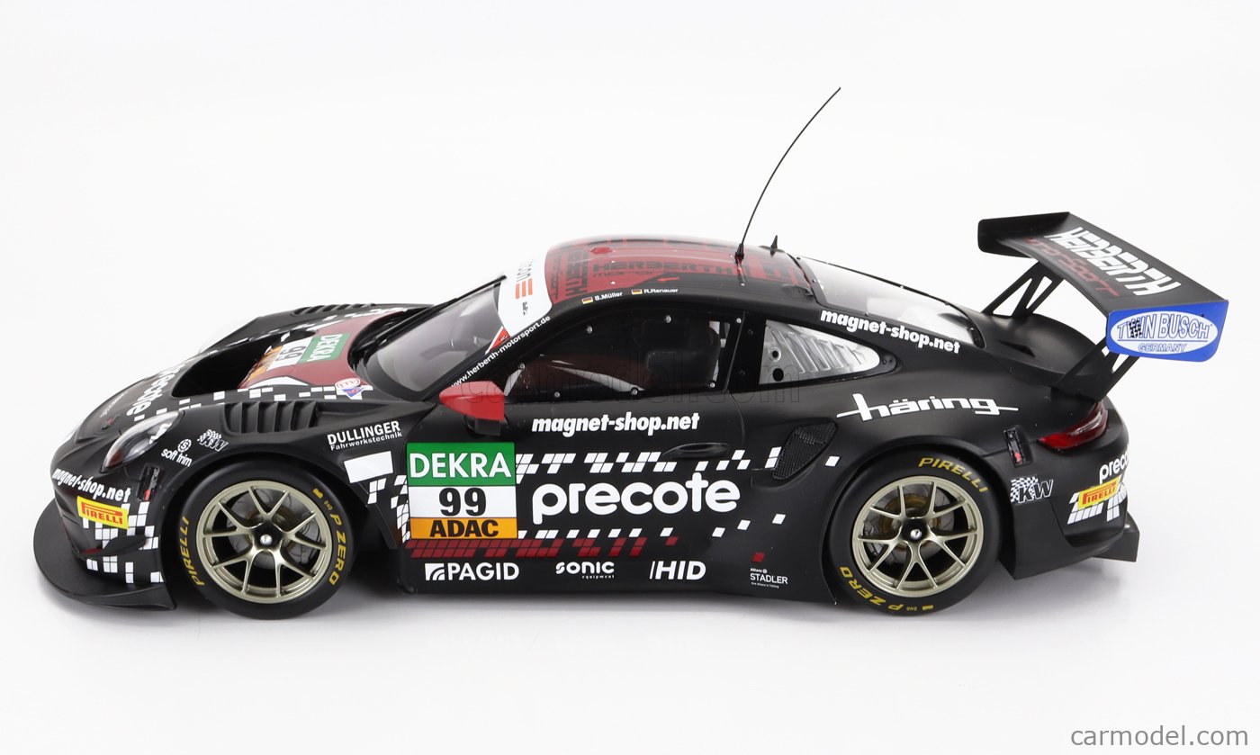 Ixo 2019 Porsche 911 991.2 GT3 R Precote Herbert Motorsport Team No 99 ADAC GT Masters 2021 Black 1:18