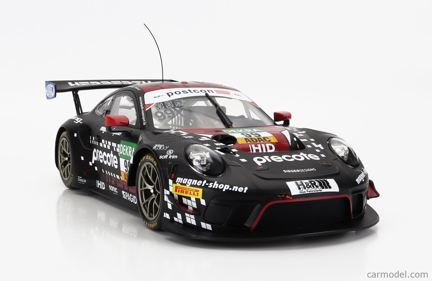 Ixo 2019 Porsche 911 991.2 GT3 R Precote Herbert Motorsport Team No 99 ADAC GT Masters 2021 Black 1:18