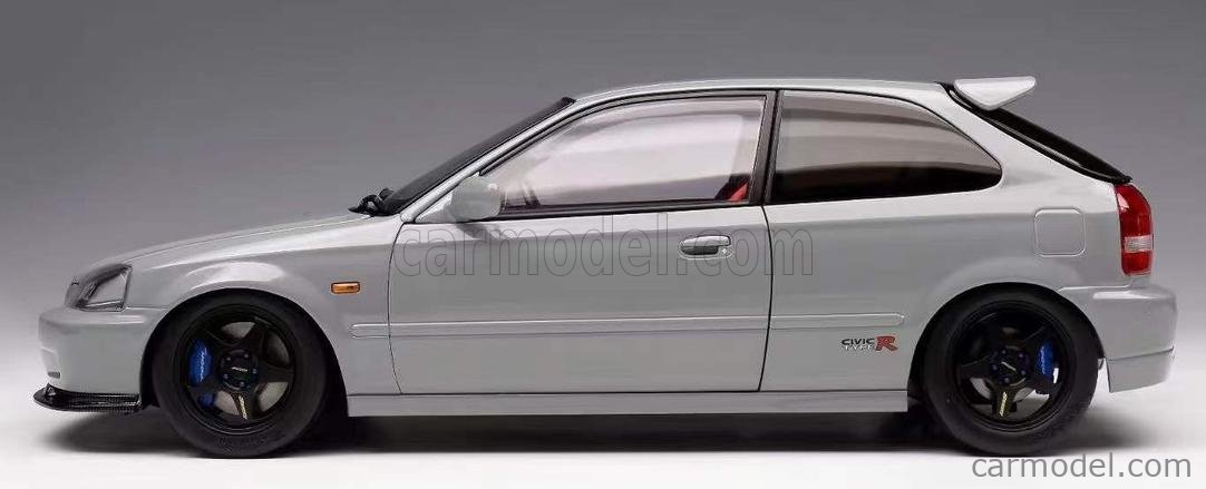 Motor Helix 1997 Honda Civic EK9 Hatchback Nardo Grey w/ Yokohama Tires & B16 Engine 1:18 LIMITED
