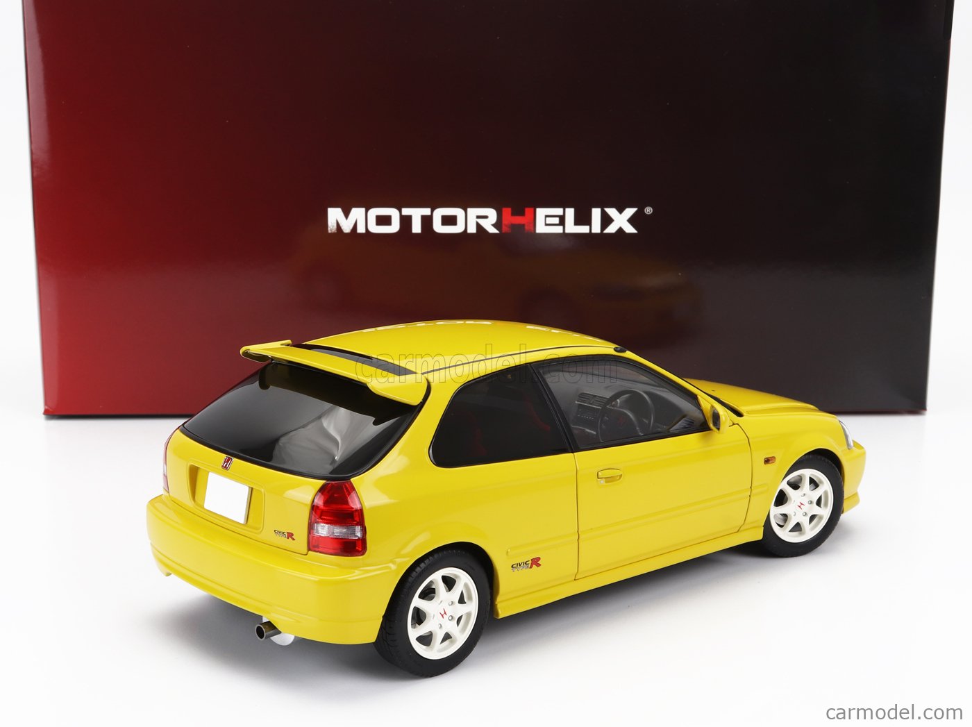 Motor Helix 1999 Honda Civic EK9 Hatchback Sunlight Yellow w/ B16 Engine 1:18 LIMITED