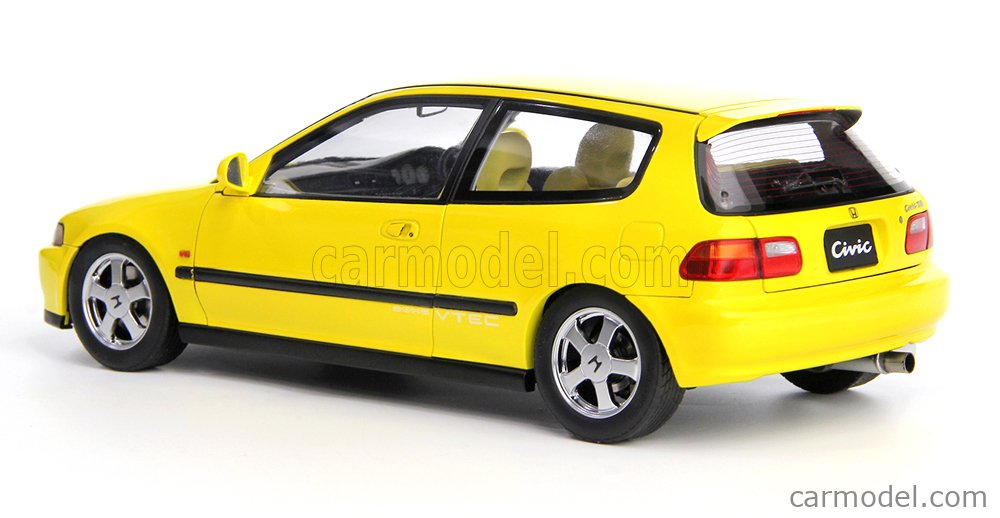 LCD 1993 Honda Civic SiR II EG6 V-Tech Hatchback Yellow 1:18
