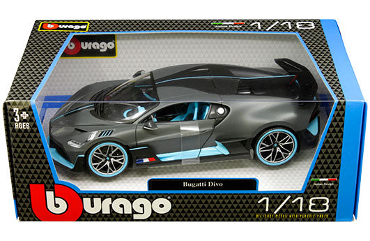 Bburago Bugatti Divo Matte Grey w/ Blue 1:18
