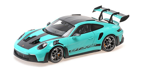 Minichamps 2023 Porsche 911 992 GT3 RS w/ Weissach Pkg Mint Green w/ Dark Silver Wheels 1:18