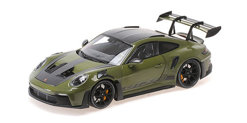 Minichamps 2023 Porsche 911 992 GT3 RS w/ Weissach Pkg Nato Olive Green w/ Black Wheels 1:18