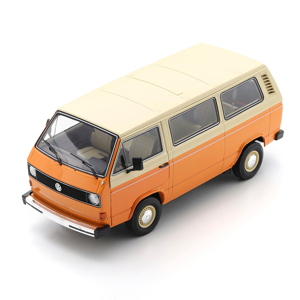 Schuco 1978 Volkswagen T3a MiniBus Orange and Cream 1:18
