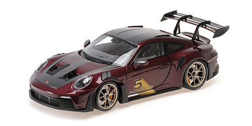 Minichamps 2023 Porsche 911 992 GT3 RS w/ Weissach Pkg Purple Metallic w/ Gold Wheels 1:18