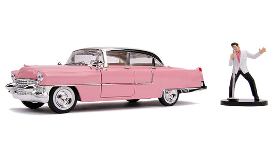 Elvis Presley's Pink 1955 Cadillac Fleetwood with Elvis Figure 1:24