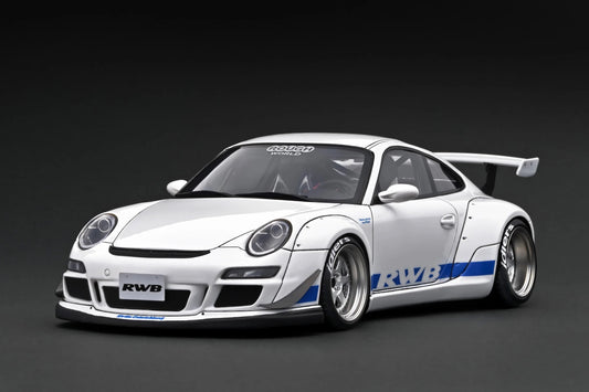 Ignition-Model Porsche 911 RWB 997 GT3 White w/ Blue Deco 1:18