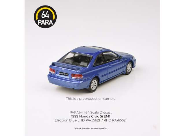 Para64 1999 Honda Civic Si EM1 LHD Electron Blue 1:64