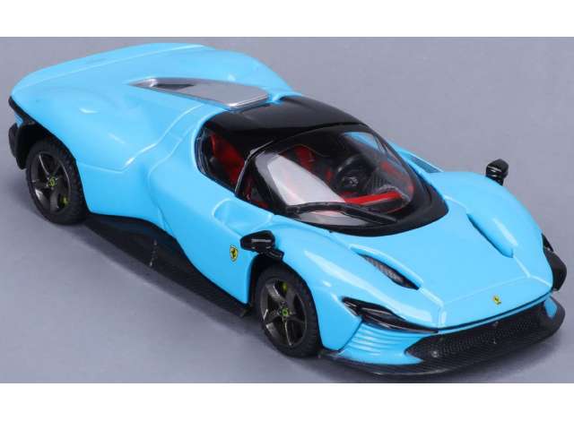 Bburago Signature Series Ferrari Daytona (W/ DISPLAY INCLUDED) SP3 Blue w/ Black Accents 1:18