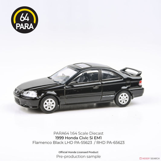 Para64 1999 Honda Civic Si EM1 LHD Black 1:64