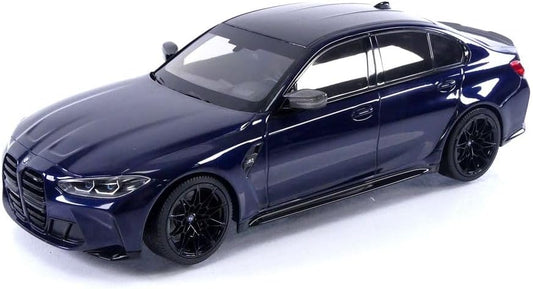 Minichamps 2020 BMW M3 Competition (G80) w/ Carbon Roof Tansanitblau Deep Blue Metallic 1:18 SEALED, LIMITED