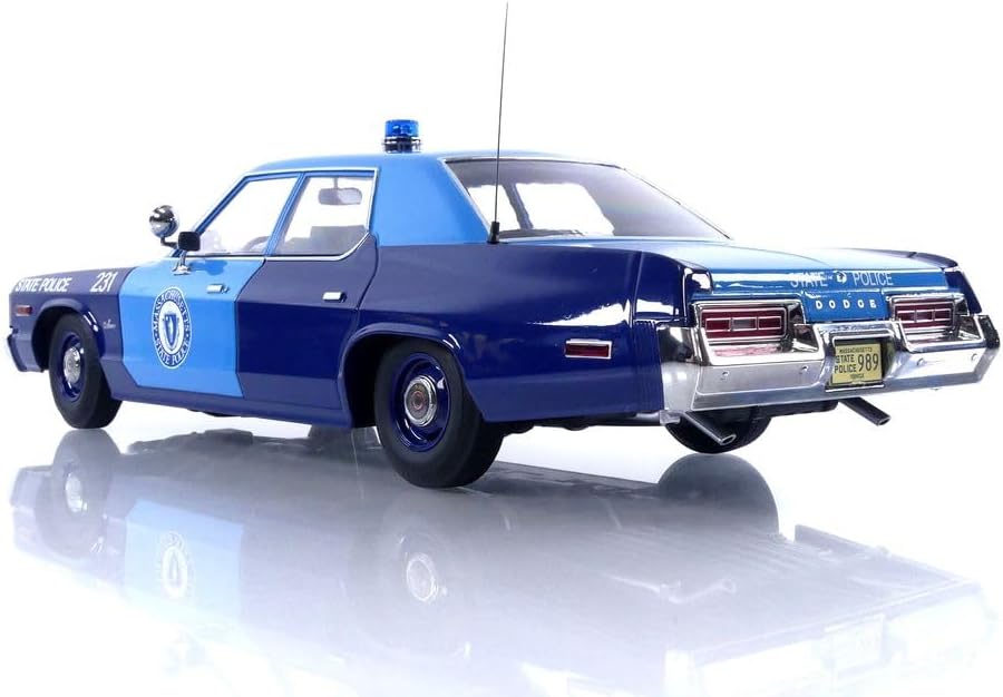 KK Scale 1974 Dodge Monaco Massachussetts State Police Cruiser 2-Tone Blue 1:18