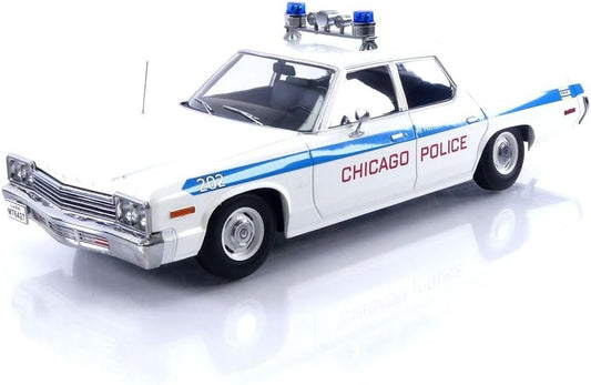 KK Scale 1974 Dodge Monaco Chicago PD Police Cruiser White 1:18
