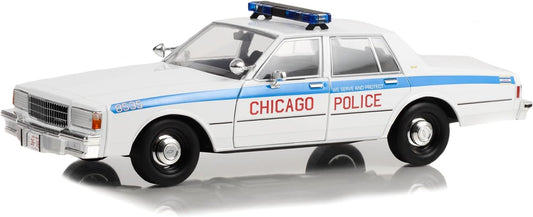 Greenlight 1989 Chevy Caprice Chicago Police Cruiser Blue/White 1:18
