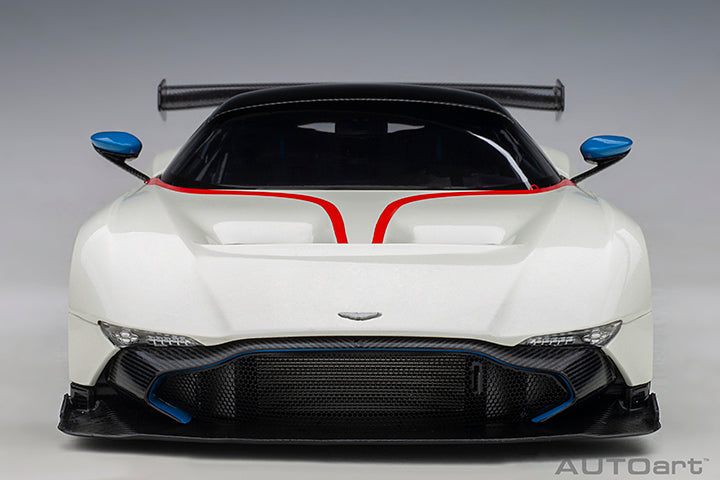 AUTOart 2019 Aston Martin Vulcan Stratus White w/ Blue & Red Stripes 1:18