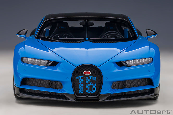 AUTOart 2019 Bugatti Chiron Sport French Racing Blue & Carbon Fiber 1:18
