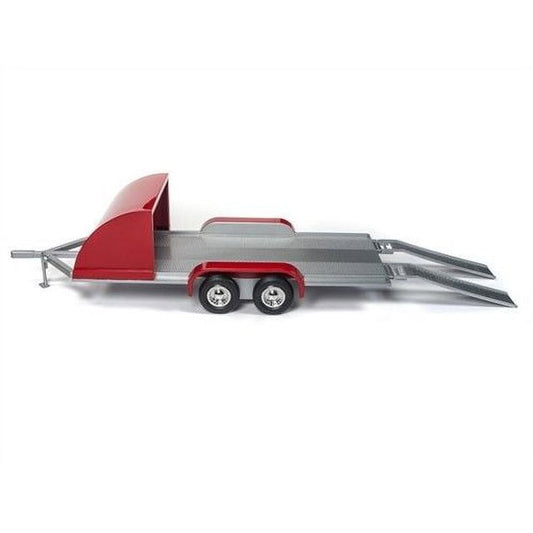 Autoworld American Muscle - Accessories - Auto Transport Trailer Silver and Red 1:18