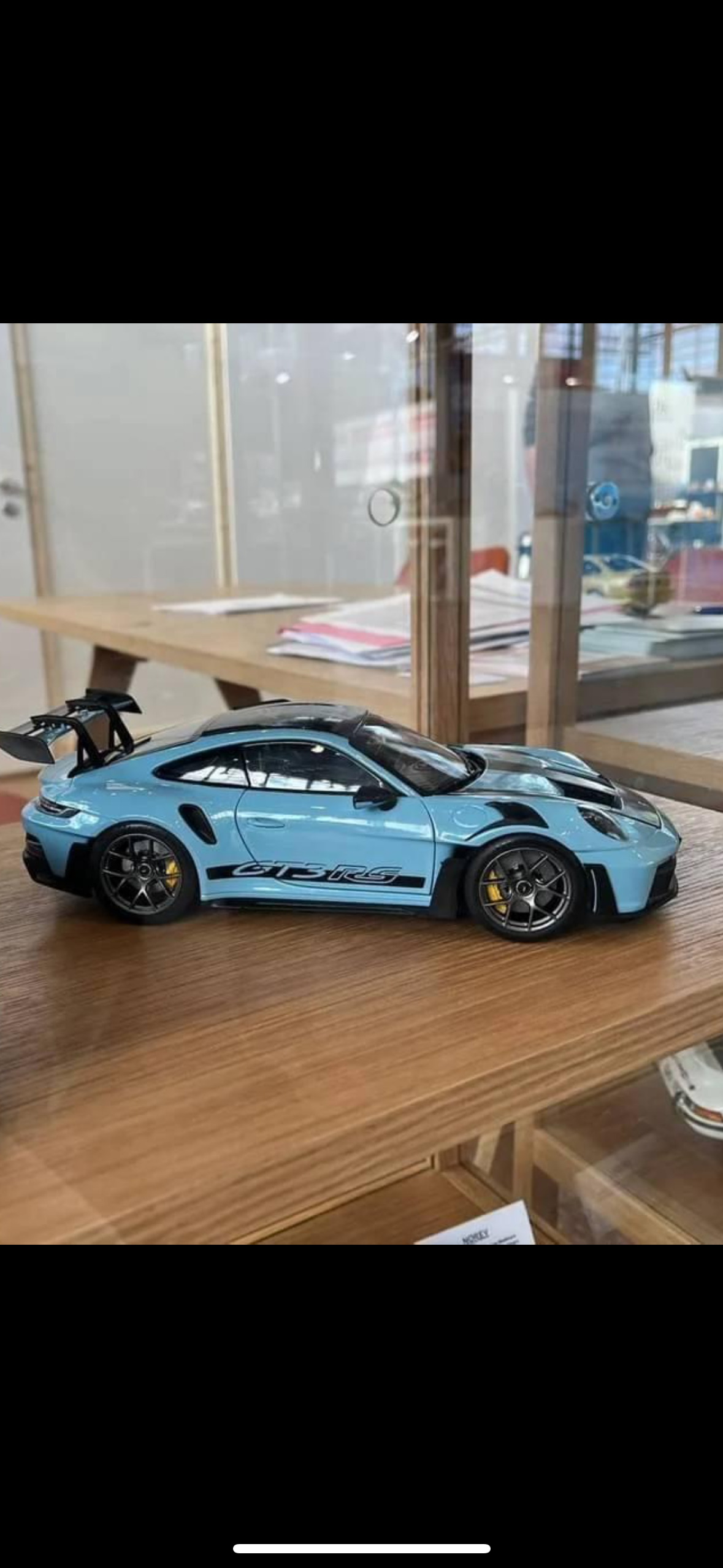 Norev 2022 Porsche 911 992 GT3 RS w/ Weissach Package Light Blue w/ Dark Silver Wheels 1:18