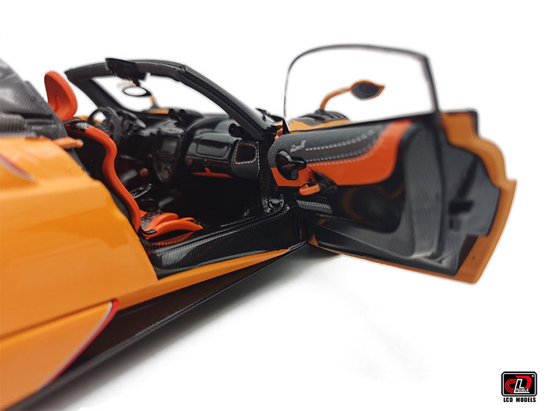 LCD Pagani Huayra BC Roadster Orange & Carbon 1:18