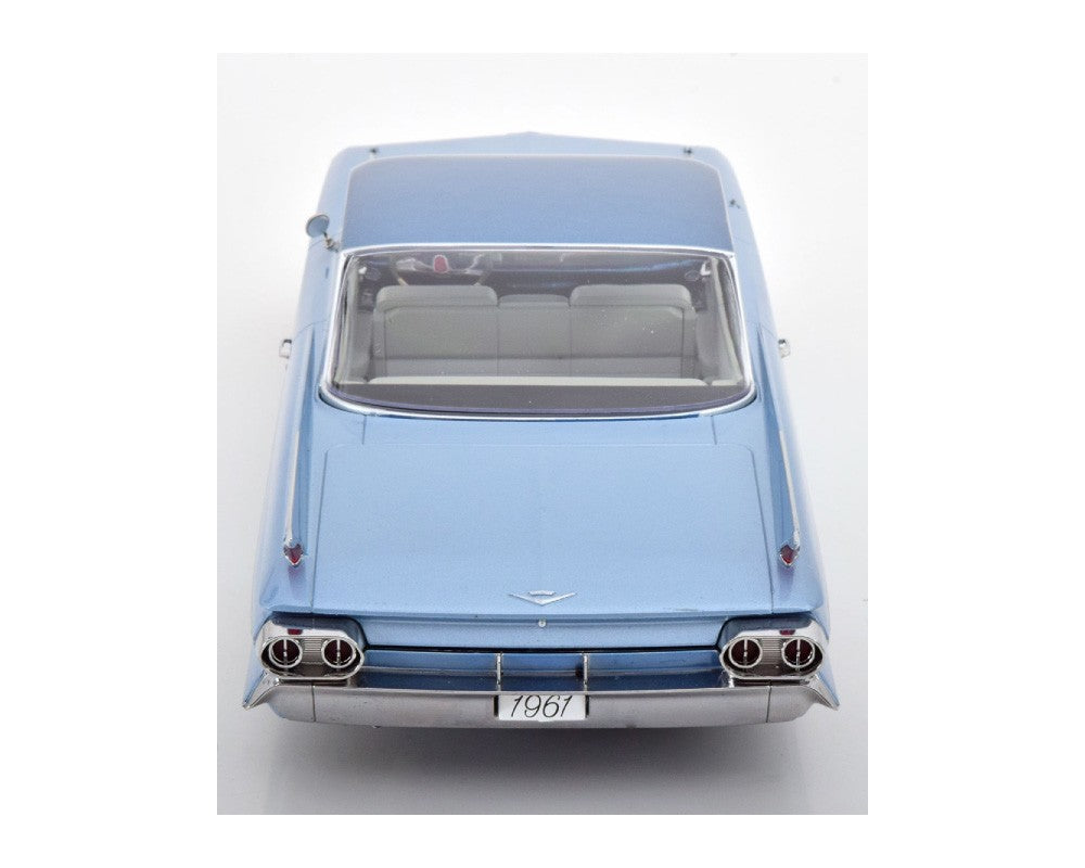 KK Scale 1961 Cadillac Series 62 Coupe DeVille Light Blue Metallic 1:18