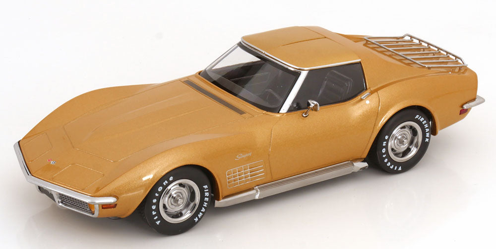 KK Scale 1972 Chevy Corvette C3 Stingray Gold Metallic (w/ Removable T-Tops) 1:18