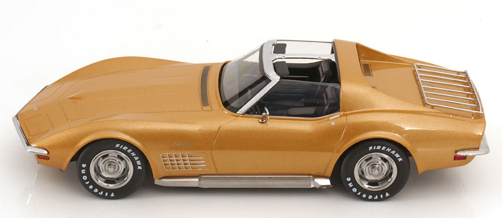 KK Scale 1972 Chevy Corvette C3 Stingray Gold Metallic (w/ Removable T-Tops) 1:18