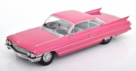 KK Scale 1961 Cadillac Series 62 Coupe DeVille Pink Metallic 1:18