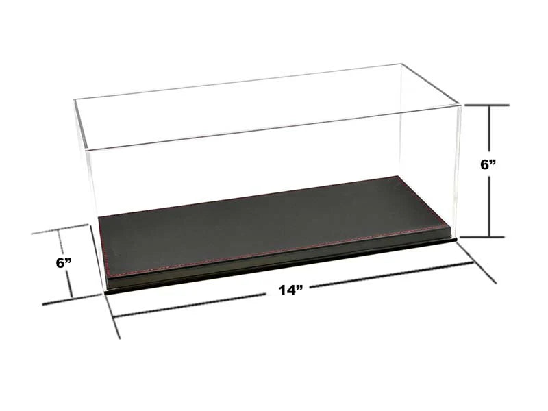 Mijo Display Case Black Leather Base with Red Stitching 1:18