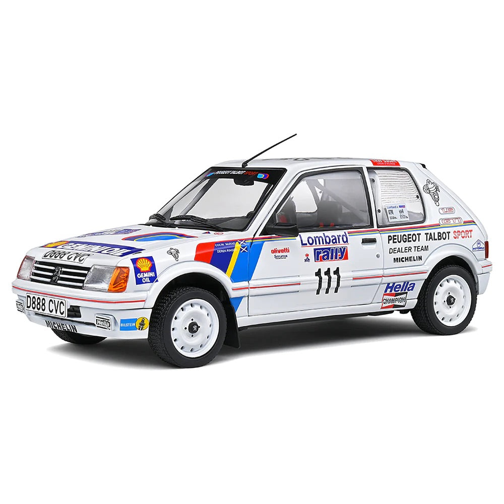 Solido 1:18 1988 Peugeot 205 GTI White Race Rally
