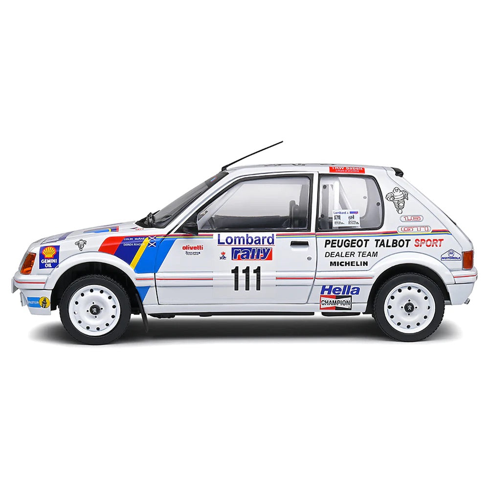 Solido 1:18 1988 Peugeot 205 GTI White Race Rally