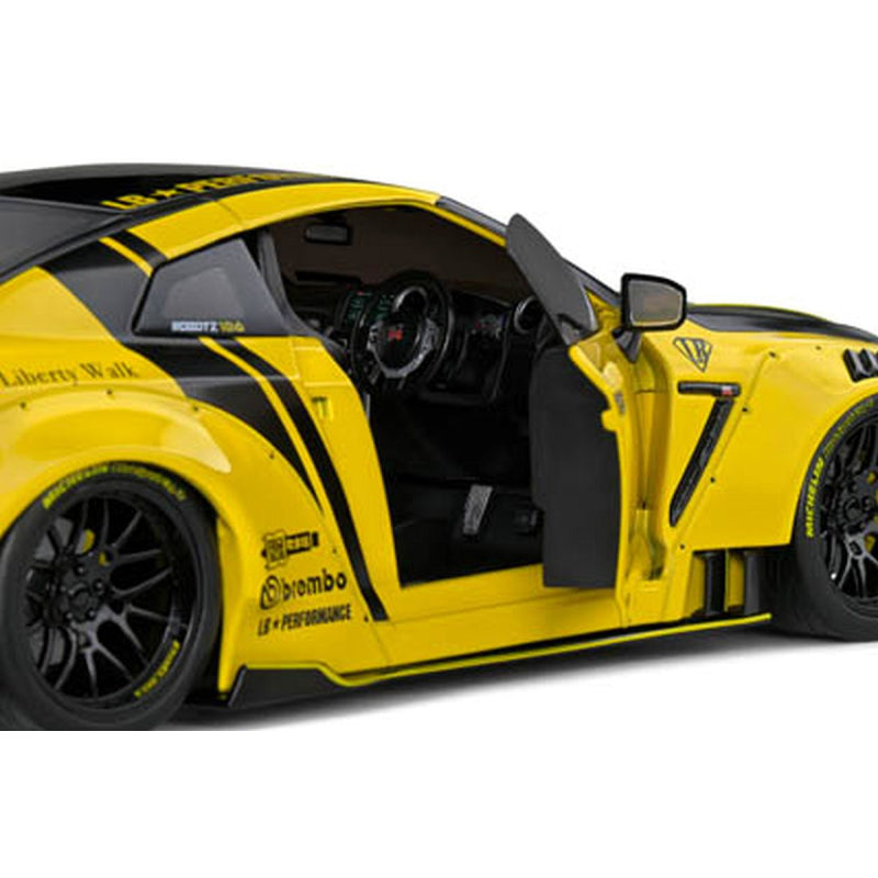 Solido 2020 Nissan GT-R (R35) w/ Liberty Walk Body Kit 2.0 Yellow 1:18