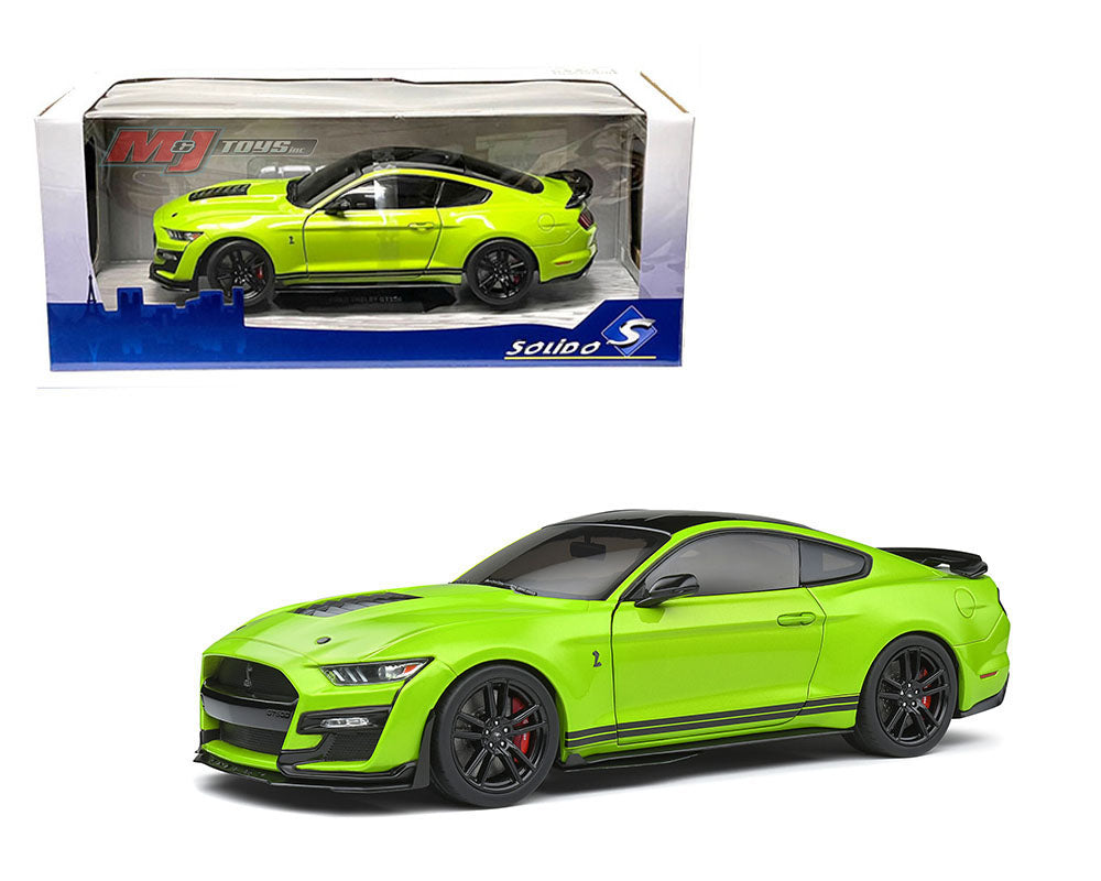 Solido 2020 Ford Shelby Mustang GT500 Grabber Lime Green w/ Black Roof 1:18