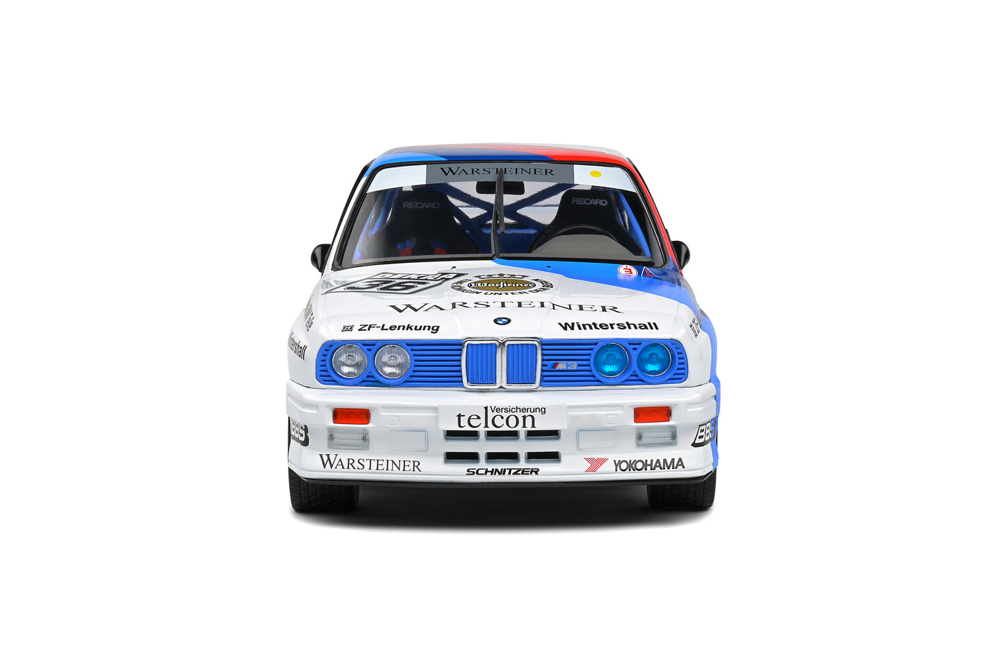 Solido 1989 BMW E30 M3 DTM No 36 Soper White w/ Red and Blue 1:18