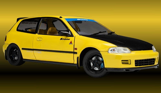 Solido 1991 Honda Civic EG6 Spoon Version Yellow w/ Black Hood 1:18