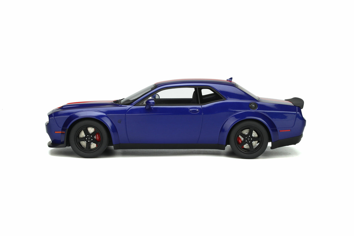 GT Spirit 2021 Dodge Challenger SRT Hellcat Super Stock Indigo Blue w/ Red Stripes 1:18