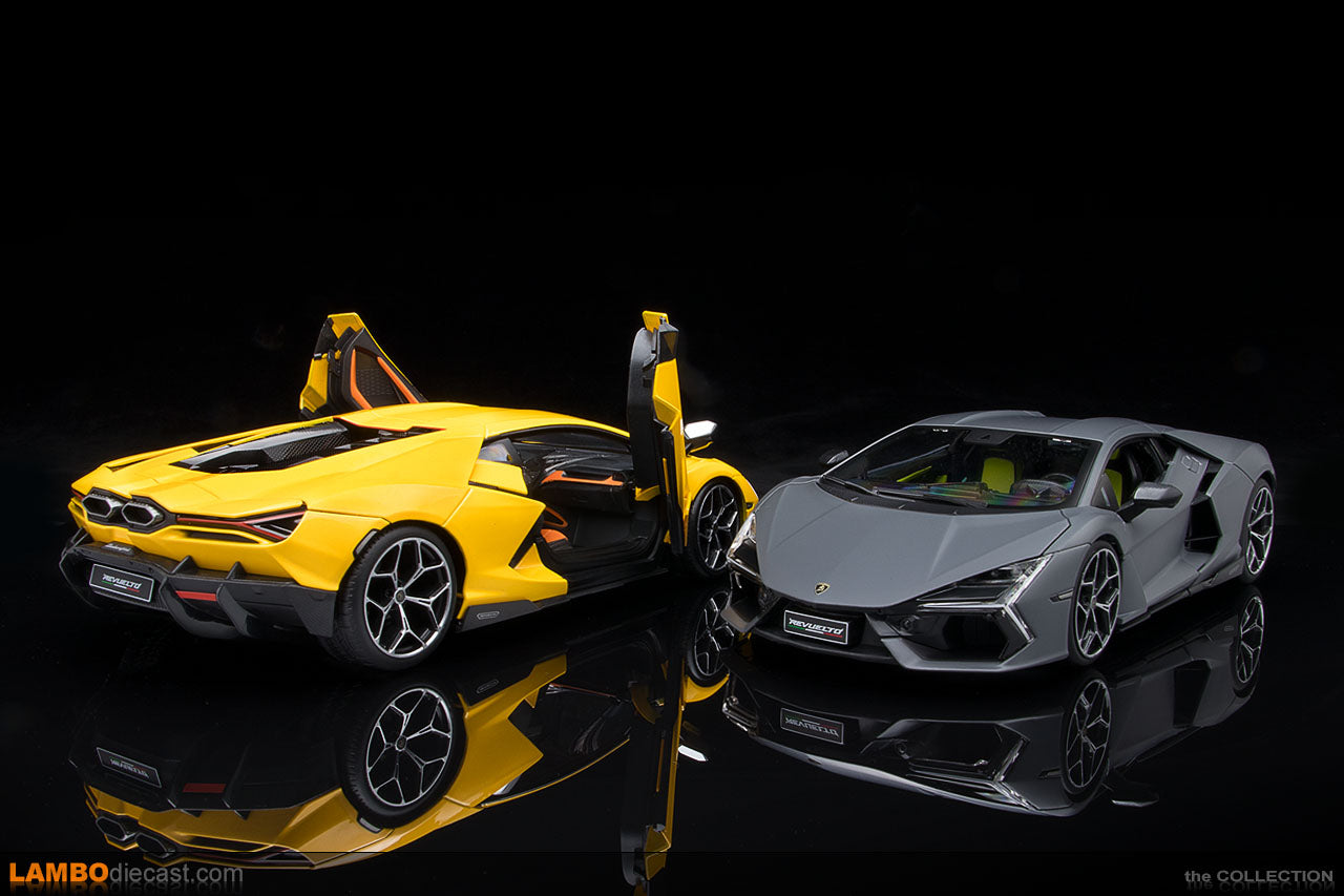 Maisto Lamborghini Revuelto Hybrid Volcano Matte Grey w/ Yellow Interior 1:18
