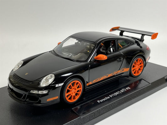 Welly 2010 Porsche 911 997 GT3 RS Black with Orange Wheels 1:18