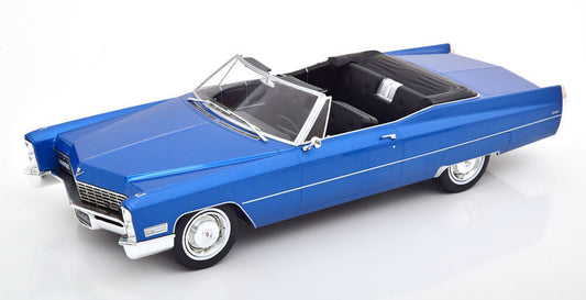 KK Scale 1967 Cadillac DeVille Convertible Blue Metallic 1:18