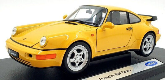 Welly 1989 Porsche 911 (964) Turbo 3.6 Yellow 1:18
