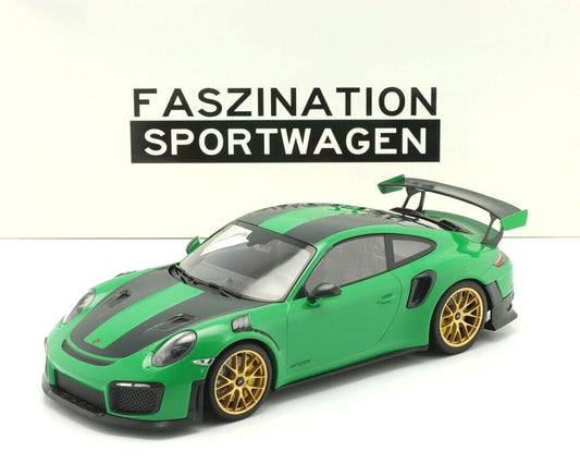 Minichamps 2018 Porsche 911 991.2 GT2 RS Viper Green w/ Weissach Package, Gold Wheels 1:18 SEALED, LIMITED