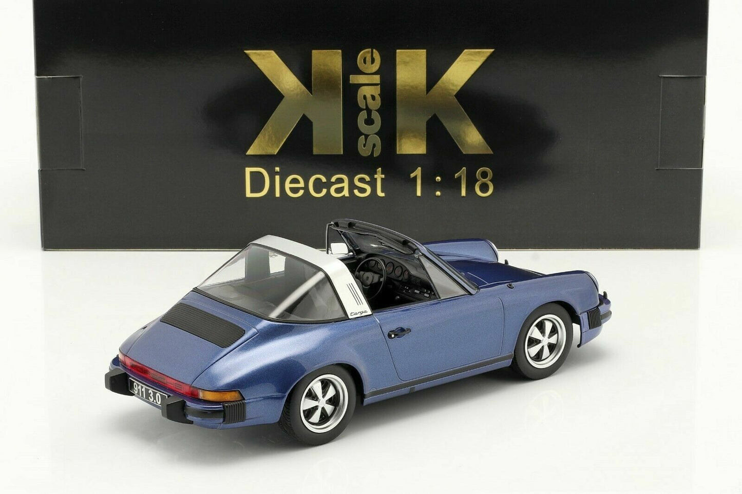 KK Scale 1977 Porsche 911 SC Targa w/ Removable Top G Series Blue Metallic 1:18