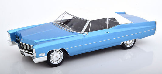 KK Scale 1967 Cadillac DeVille with Softtop Light Blue Metallic 1:18