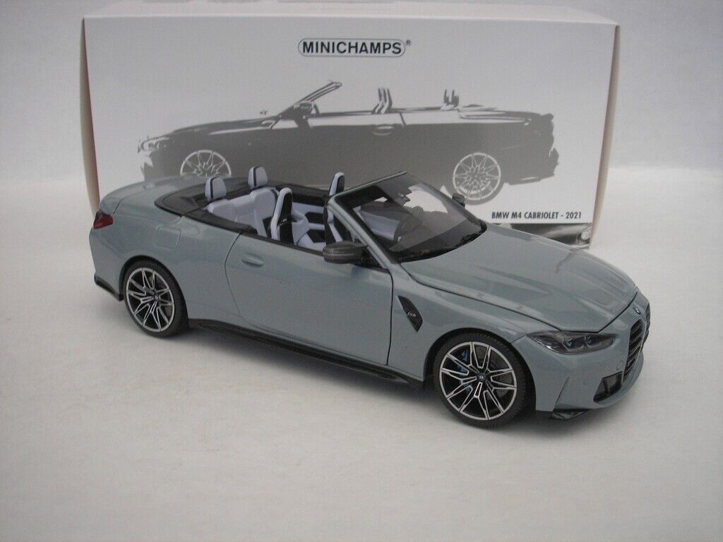 Minichamps 2021 BMW M4 Cabriolet (G83) Grey Metallic 1:18