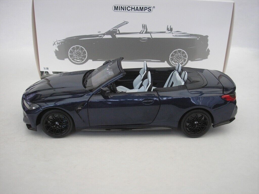 Minichamps 2021 BMW M4 Cabriolet (G83) Dark Blue Metallic 1:18
