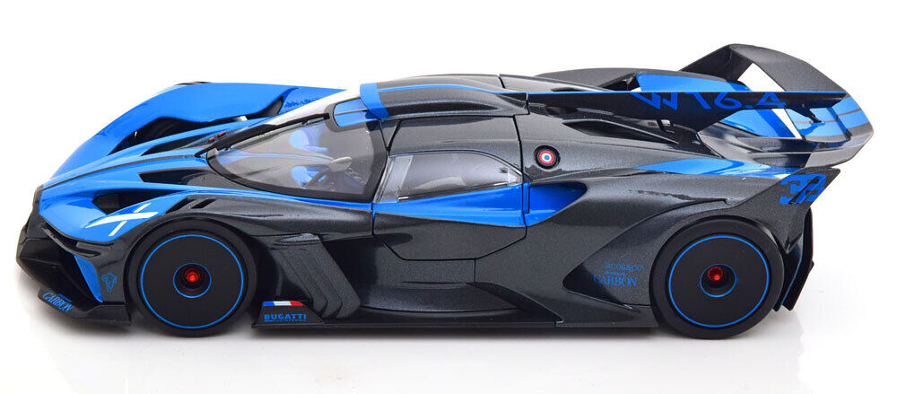 Bburago 2020 Bugatti Bolide Blue w/ Grey Metallic 1:18